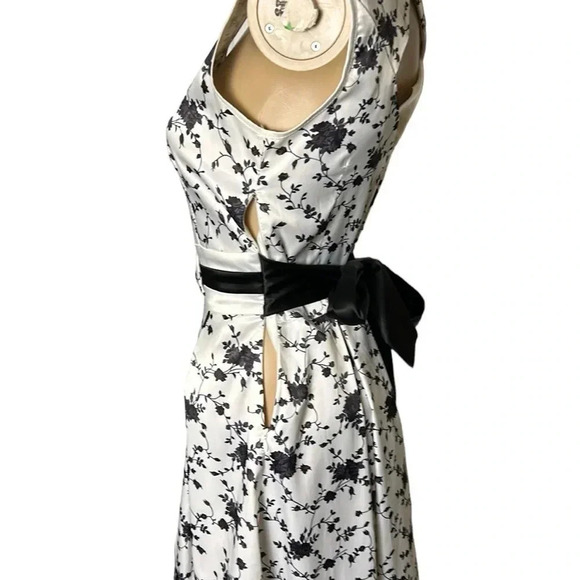 50’s,Satin look,why women kill,dress,cut out,Shiny,bow wrap,sleeveless,retro - Picture 4 of 16